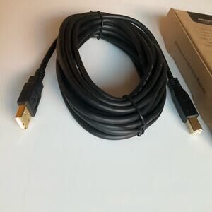 Amazon Basics USB-A to USB-B 2.0 Cable for Printer or External Hard Drive, 16 Ft